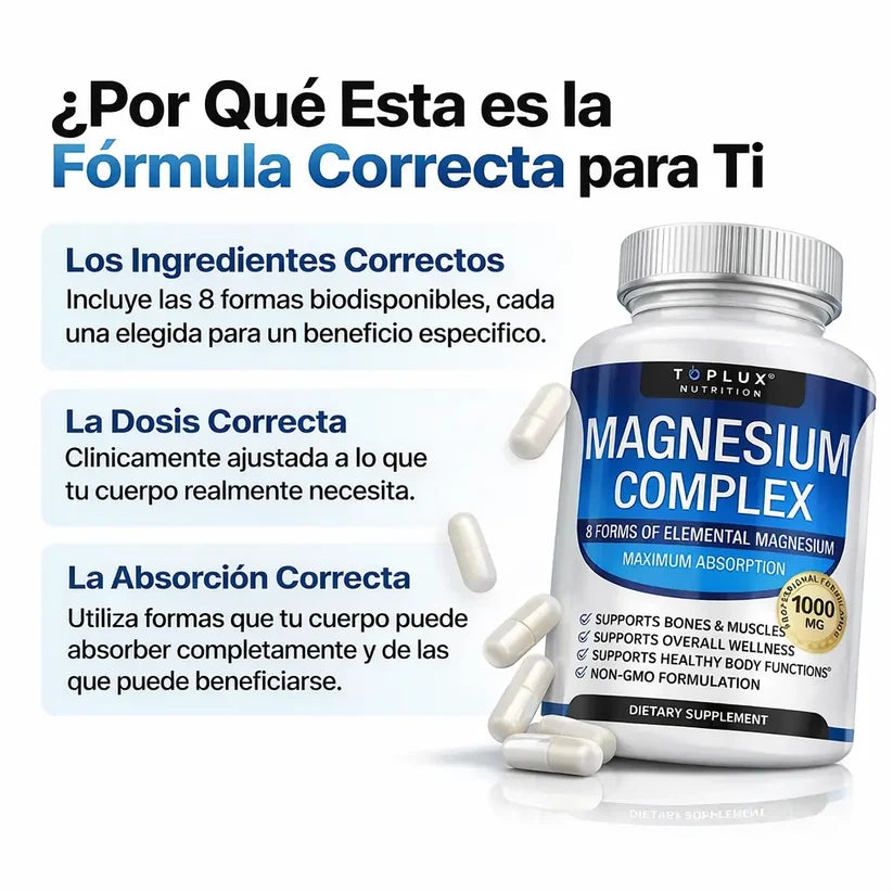 Magnesio Complex TOPLUX 8 en 1 ⚡