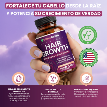 Hair Growth™ Vitaminas para Crecimiento y Fortalecimiento Capilar 💖✨