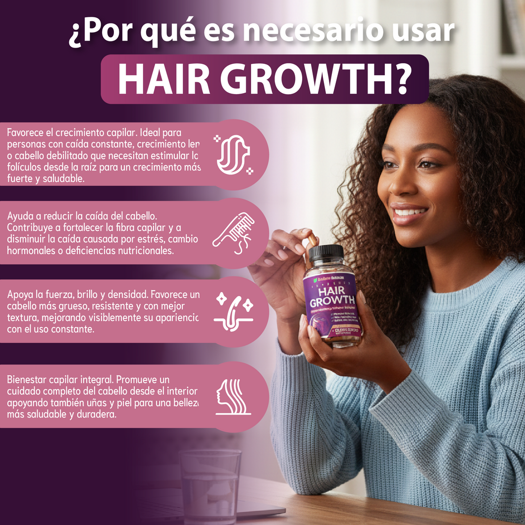 Hair Growth™ Vitaminas para Crecimiento y Fortalecimiento Capilar 💖✨