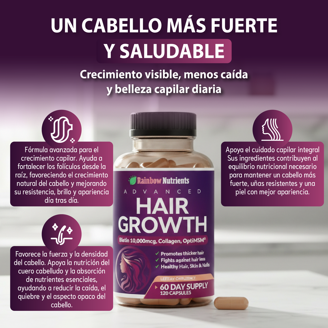 Hair Growth™ Vitaminas para Crecimiento y Fortalecimiento Capilar 💖✨