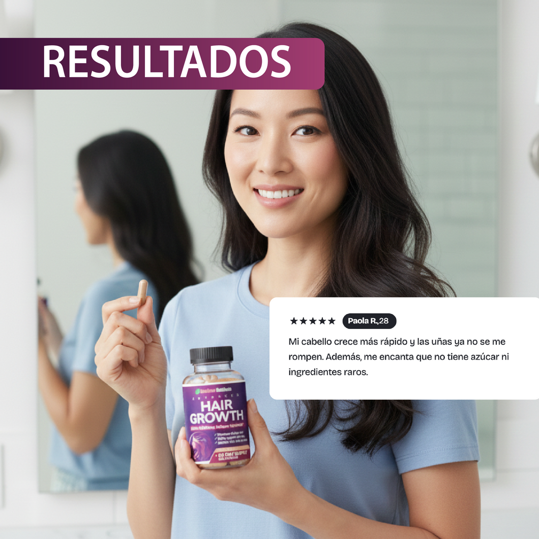 Hair Growth™ Vitaminas para Crecimiento y Fortalecimiento Capilar 💖✨