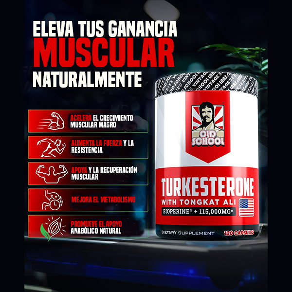 TURKESTERONE CON TONGKAT ALI 120 CAPS - ENVÍO GRATIS 💪💯