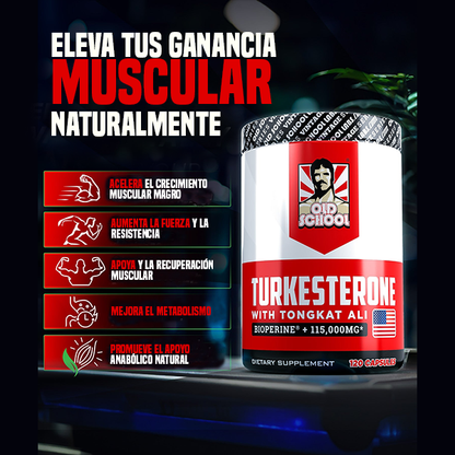 TURKESTERONE CON TONGKAT ALI 120 CAPS - ENVÍO GRATIS 💪💯