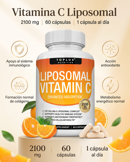 VitaGlow C Liposomal™ 2100 mg — Defensas, Colágeno y Antioxidantes 🍊✨