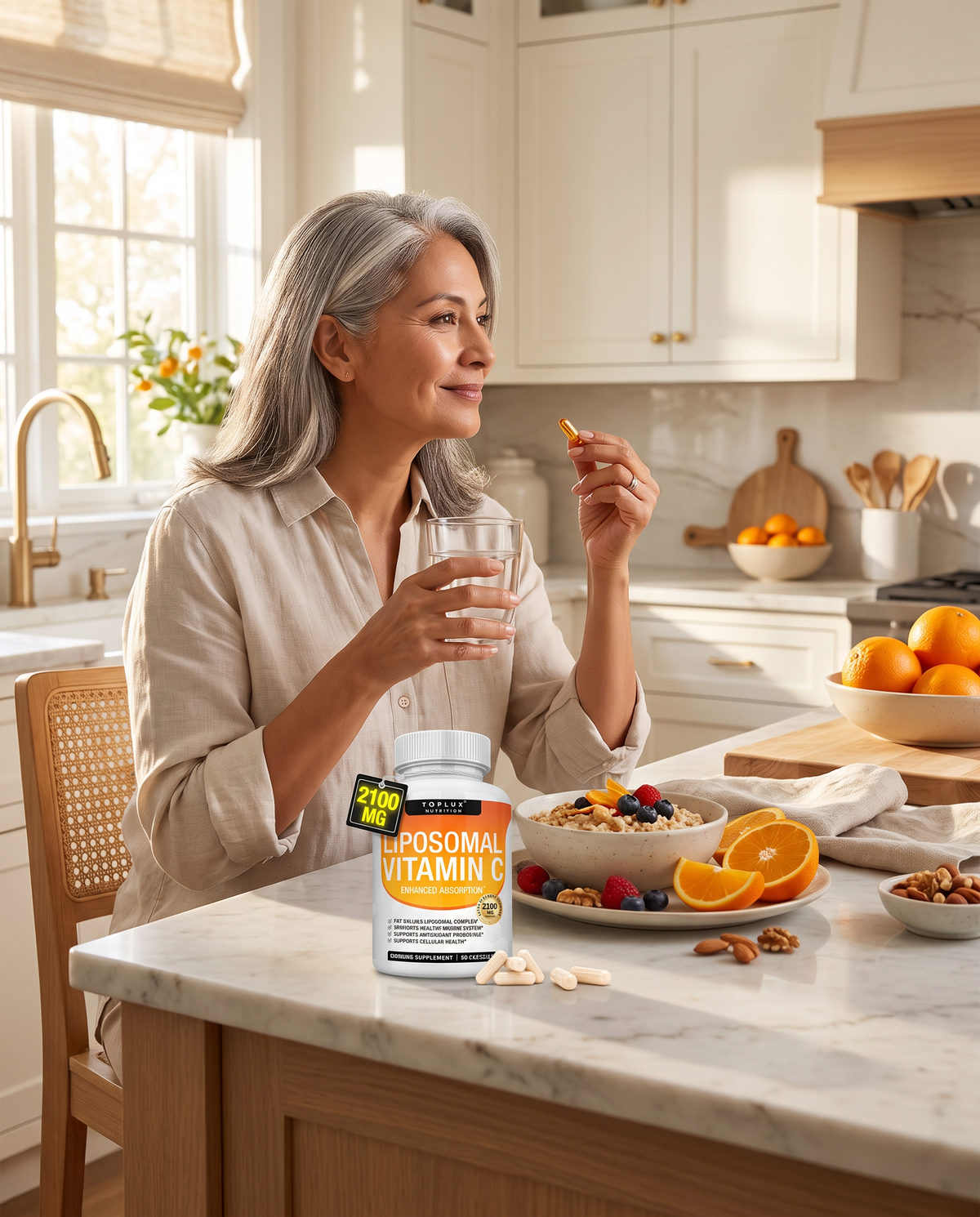 VitaGlow C Liposomal™ 2100 mg — Defensas, Colágeno y Antioxidantes 🍊✨